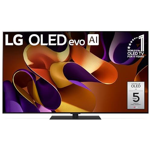 LG 55-Inch Class OLED evo G4 Series Smart TV 4K Processor Flat Screen with Magic Remote AI-Powered with Alexa Built-in (OLED55G4SUB, 2024)