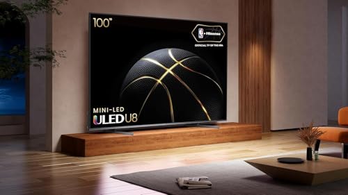 Hisense 100-Inch Class U8 Series Mini-LED ULED 4K UHD Google Smart TV (100U8K) - QLED, 480 Motion Rate, 144Hz Game Mode Pro, Dolby Vision IQ, HDMI 2.1, Alexa Compatibility, 2.1.2 Multi-Channel Audio