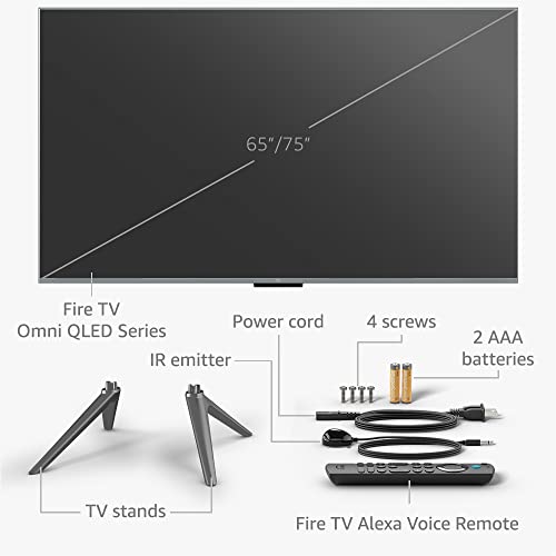 Amazon Fire TV 75" Omni QLED Series 4K UHD smart TV, Dolby Vision IQ, Fire TV Ambient Experience, local dimming, hands-free with Alexa