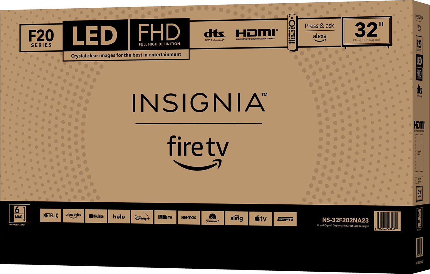 INSIGNIA 32-inch Class F20 Series Smart Full HD 1080p Fire TV with Alexa Voice Remote (NS-32F202NA23)